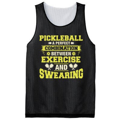 Combination Between Exercise & Swearing Pickleball Mesh Reversible Basketball Jersey Tank