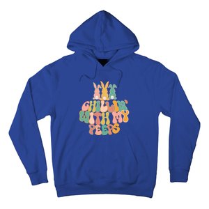 Cute Bunny Easter Chillin With My Peeps Ent Retro Gift Hoodie