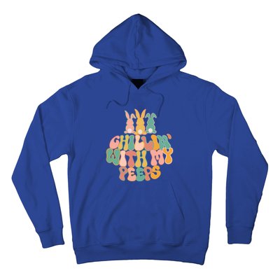 Cute Bunny Easter Chillin With My Peeps Ent Retro Gift Hoodie