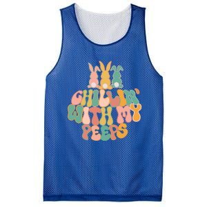 Cute Bunny Easter Chillin With My Peeps Ent Retro Gift Mesh Reversible Basketball Jersey Tank