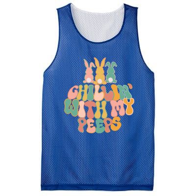 Cute Bunny Easter Chillin With My Peeps Ent Retro Gift Mesh Reversible Basketball Jersey Tank