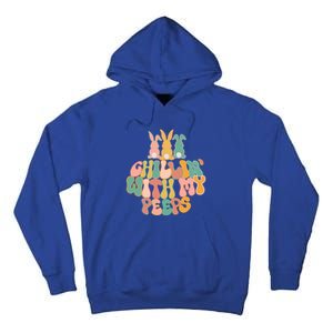 Cute Bunny Easter Chillin With My Peeps Ent Retro Gift Tall Hoodie