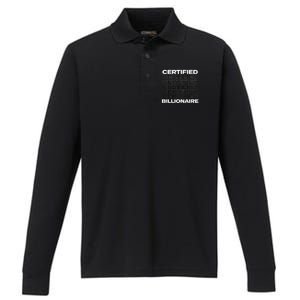 Certified Billionaire Entrepreneur Motivation For Success Performance Long Sleeve Polo