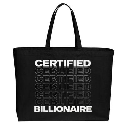 Certified Billionaire Entrepreneur Motivation For Success Cotton Canvas Jumbo Tote