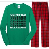 Certified Billionaire Entrepreneur Motivation For Success Long Sleeve Pajama Set