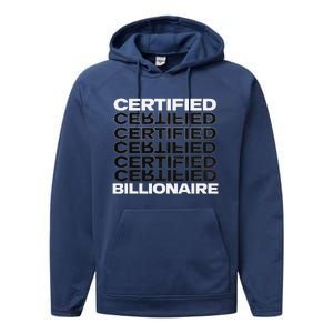 Certified Billionaire Entrepreneur Motivation For Success Performance Fleece Hoodie