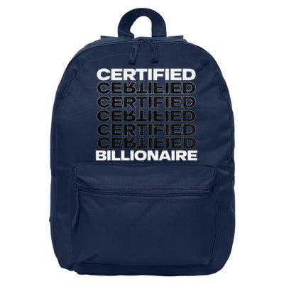 Certified Billionaire Entrepreneur Motivation For Success 16 in Basic Backpack