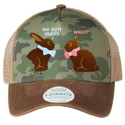 Chocolate Bunny Easter Basket Funny Teens Gift My Butt Hurts Legacy Tie Dye Trucker Hat