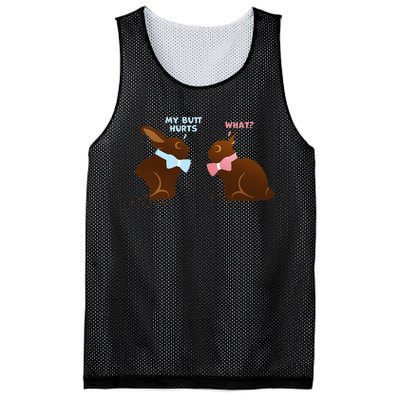 Chocolate Bunny Easter Basket Funny Teens Gift My Butt Hurts Mesh Reversible Basketball Jersey Tank