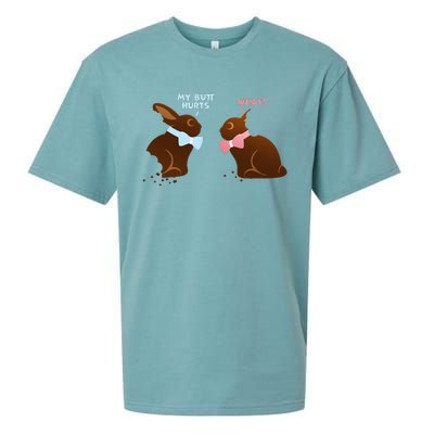 Chocolate Bunny Easter Basket Funny Teens Gift My Butt Hurts Sueded Cloud Jersey T-Shirt