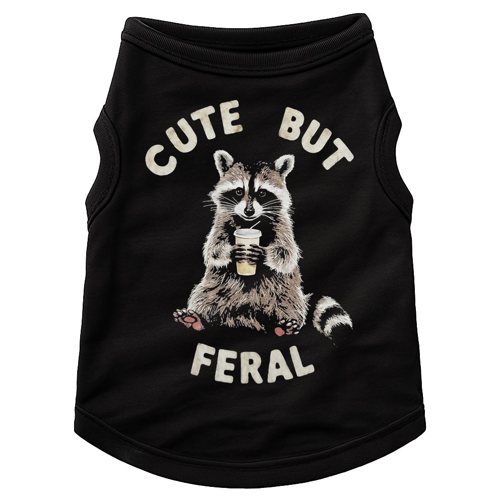 Cute But Feral Funny Sarcastic Raccoon Doggie Tank
