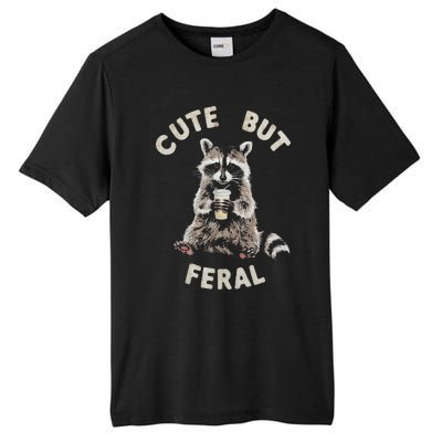 Cute But Feral Funny Sarcastic Raccoon Tall Fusion ChromaSoft Performance T-Shirt