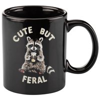 Cute But Feral Funny Sarcastic Raccoon 11oz C Handle Ceramic Mug