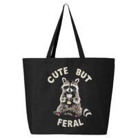 Cute But Feral Funny Sarcastic Raccoon 25L Jumbo Tote