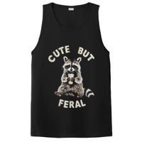 Cute But Feral Funny Sarcastic Raccoon PosiCharge Competitor Tank