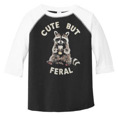 Cute But Feral Funny Sarcastic Raccoon Toddler Fine Jersey T-Shirt