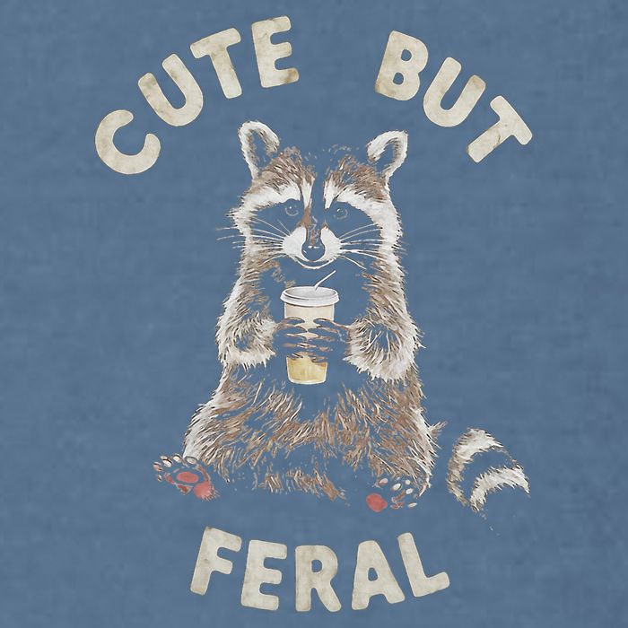 Cute But Feral Funny Sarcastic Raccoon Garment-Dyed Sweatshirt