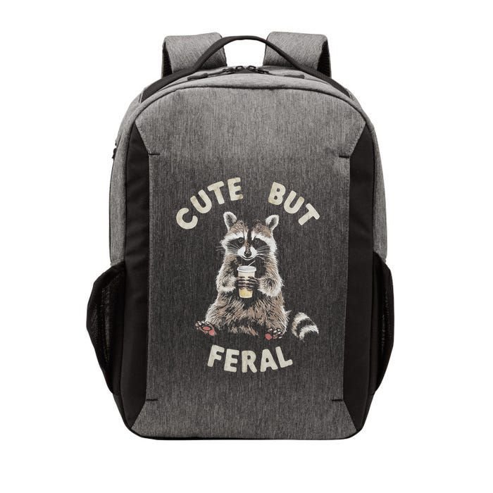 Cute But Feral Funny Sarcastic Raccoon Vector Backpack