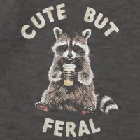 Cute But Feral Funny Sarcastic Raccoon Vector Backpack