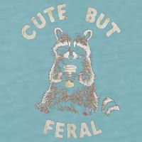 Cute But Feral Funny Sarcastic Raccoon Sueded Cloud Jersey T-Shirt