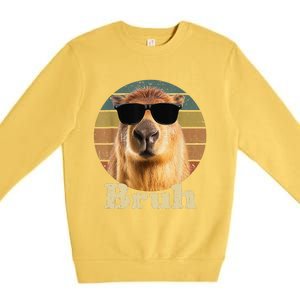 Capybara Bruh Funny Capybara Love Premium Crewneck Sweatshirt