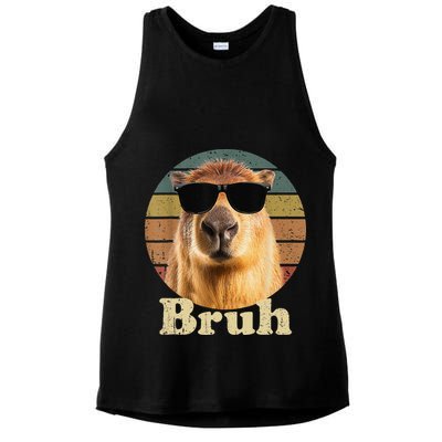 Capybara Bruh Funny Capybara Love Ladies PosiCharge Tri-Blend Wicking Tank
