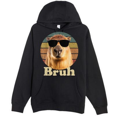 Capybara Bruh Funny Capybara Love Premium Pullover Hoodie