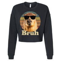 Capybara Bruh Funny Capybara Love Cropped Pullover Crew