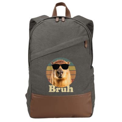 Capybara Bruh Funny Capybara Love Cotton Canvas Backpack