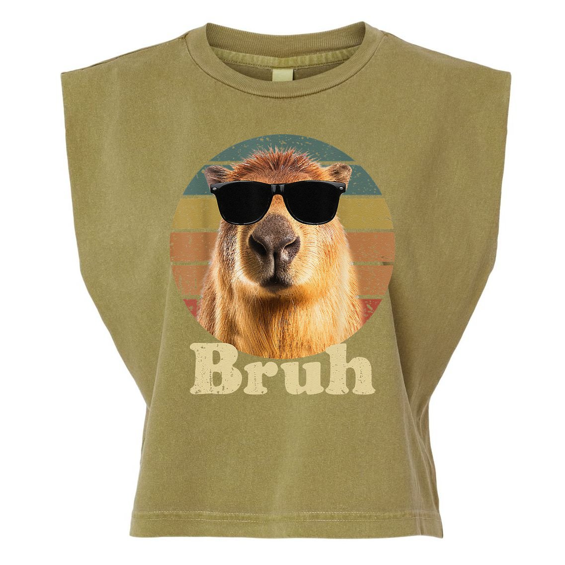 Capybara Bruh Funny Capybara Love Garment-Dyed Women's Muscle Tee