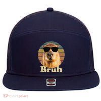 Capybara Bruh Funny Capybara Love 7 Panel Mesh Trucker Snapback Hat