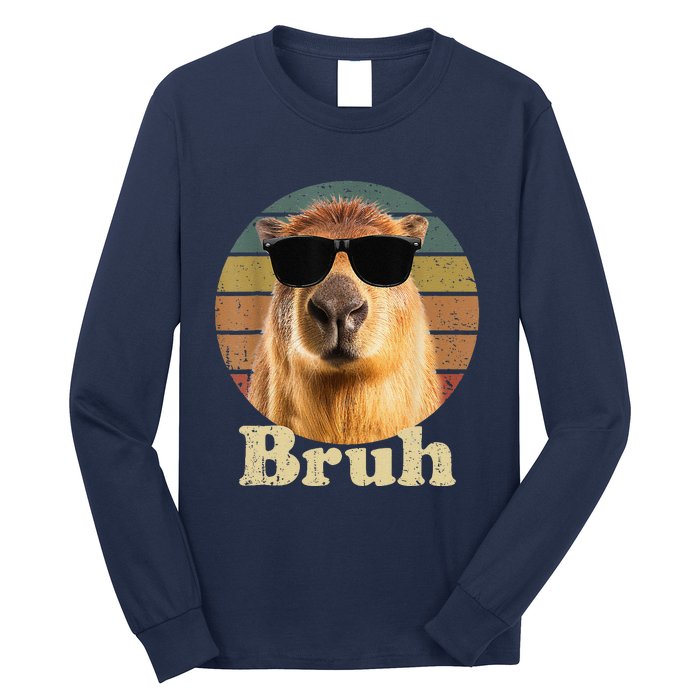 Capybara Bruh Funny Capybara Love Long Sleeve Shirt