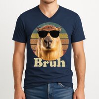 Capybara Bruh Funny Capybara Love V-Neck T-Shirt