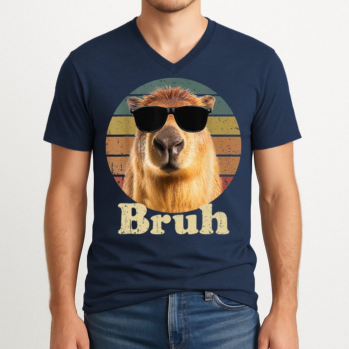Capybara Bruh Funny Capybara Love V-Neck T-Shirt