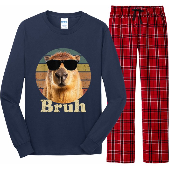 Capybara Bruh Funny Capybara Love Long Sleeve Pajama Set