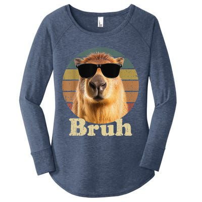 Capybara Bruh Funny Capybara Love Women's Perfect Tri Tunic Long Sleeve Shirt