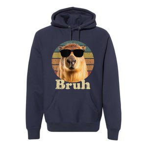 Capybara Bruh Funny Capybara Love Premium Hoodie