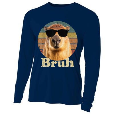 Capybara Bruh Funny Capybara Love Cooling Performance Long Sleeve Crew