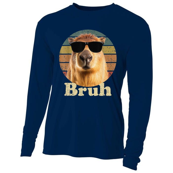 Capybara Bruh Funny Capybara Love Cooling Performance Long Sleeve Crew