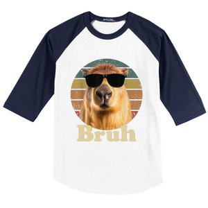 Capybara Bruh Funny Capybara Love Baseball Sleeve Shirt