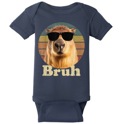 Capybara Bruh Funny Capybara Love Baby Bodysuit