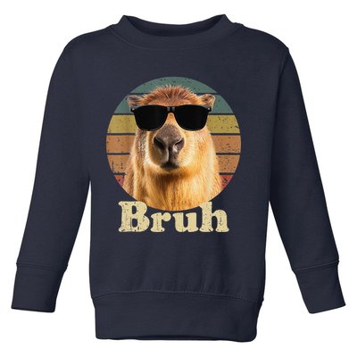 Capybara Bruh Funny Capybara Love Toddler Sweatshirt