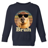 Capybara Bruh Funny Capybara Love Toddler Sweatshirt