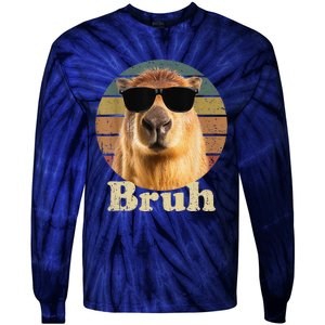 Capybara Bruh Funny Capybara Love Tie-Dye Long Sleeve Shirt