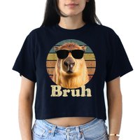 Capybara Bruh Funny Capybara Love Crop Top