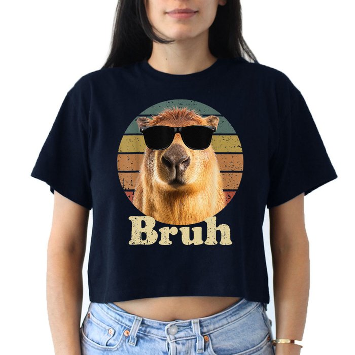 Capybara Bruh Funny Capybara Love Crop Top