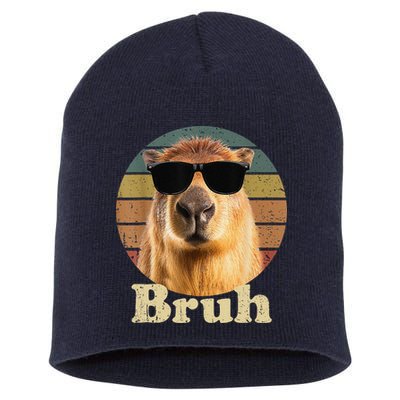 Capybara Bruh Funny Capybara Love Short Acrylic Beanie