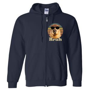 Capybara Bruh Funny Capybara Love Full Zip Hoodie