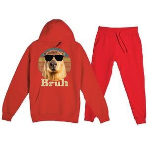 Capybara Bruh Funny Capybara Love Premium Hooded Sweatsuit Set