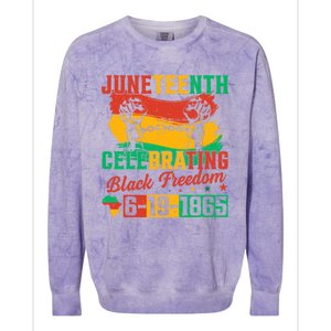 Celebrating Black Freedom 1865 Juneteenth African American Gift Colorblast Crewneck Sweatshirt